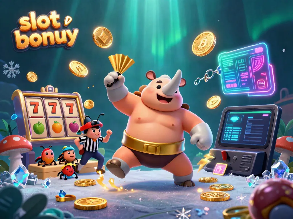 Experience the thrill of slot bonus gaming with dynamic characters and vibrant casino elements.