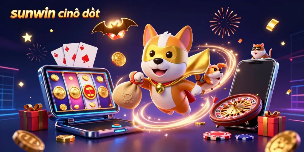 Experience the thrill at sunwin chính thức with vibrant games and winning moments featuring a heroic dog.