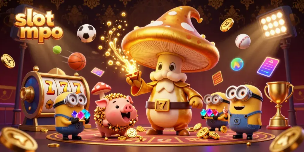 Experience the magic of slot mpo as golden treasures overflow amidst sport-themed elements.