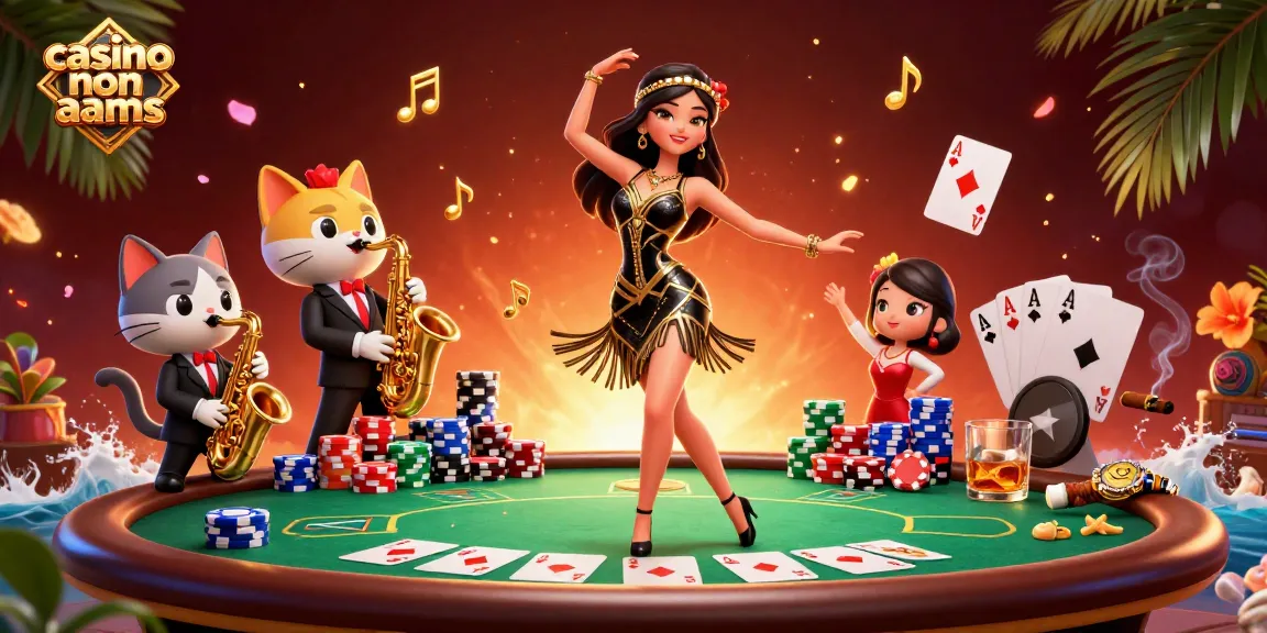 Interagisci con la scena vivace che mostra elementi dei casinò non AAMS: una flapper che balla e un uomo in zoot suit!