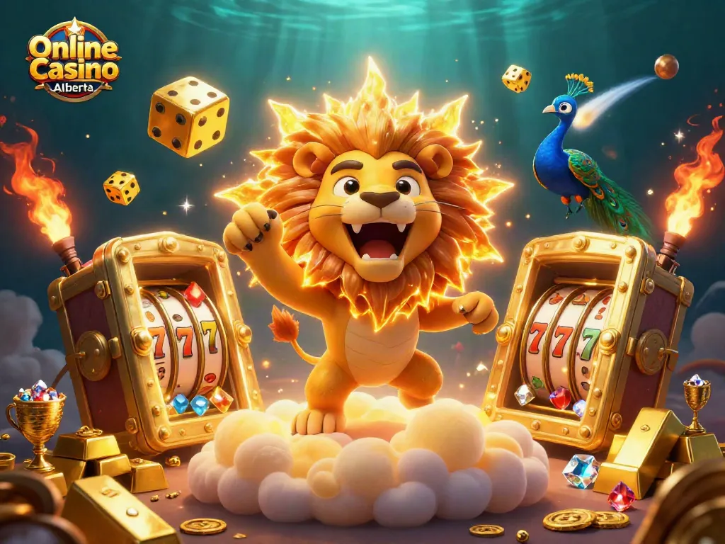 Engage in thrilling gaming with Online Casino Alberta, featuring vibrant characters and golden treasures.
