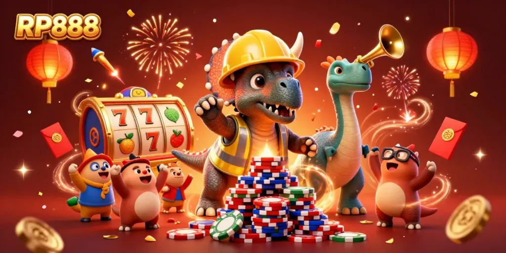 RP888 menghadirkan pengalaman slot yang meriah dengan karakter 3D yang menghidupkan suasana permainan.
