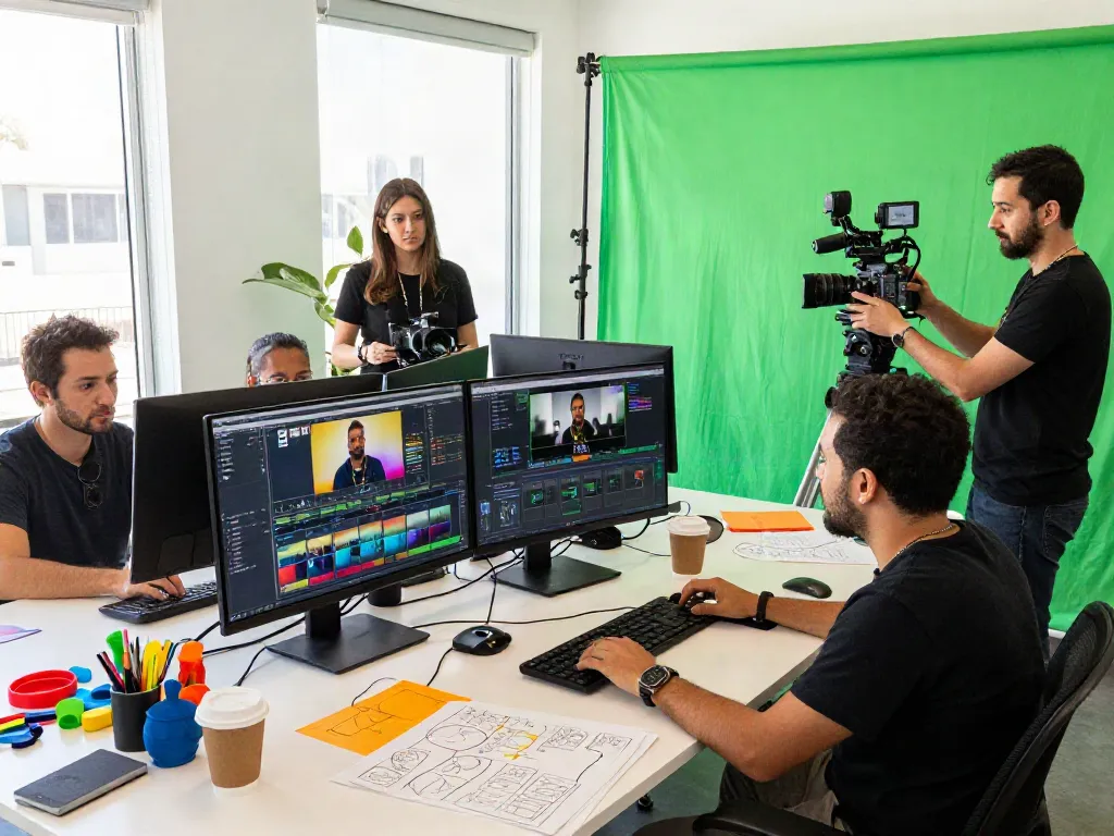 Engaging social media video production team in Los Angeles, California creating dynamic content.