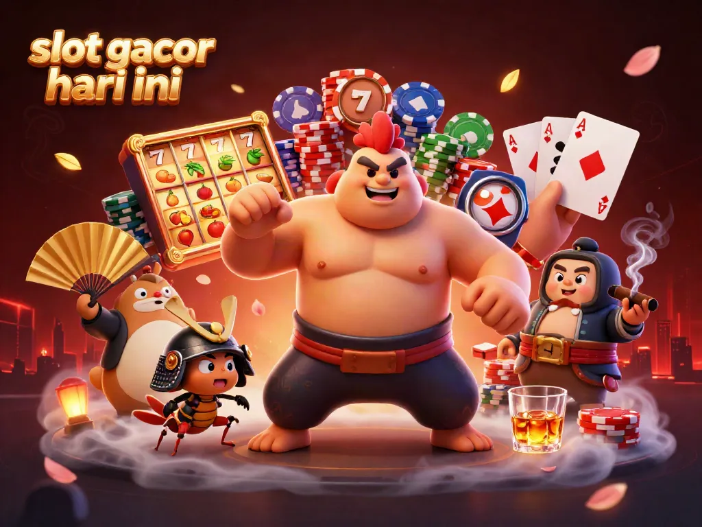 Slot gacor hari ini memperlihatkan ilustrasi digital 3D dengan karakter-karakter unik dan elemen permainan.