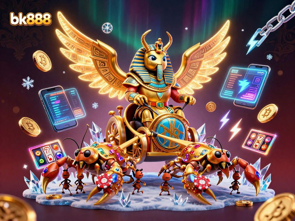 Experience thrilling gameplay with bk888 featuring a majestic scarab beetle and vibrant slot elements.