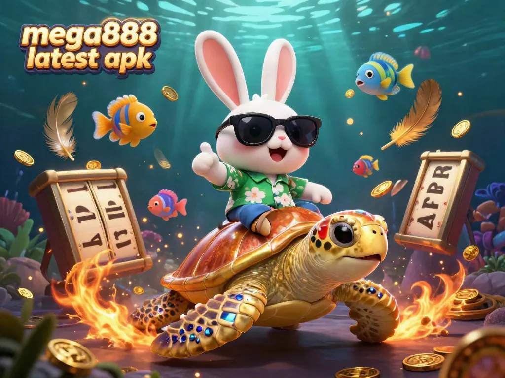 Mega888 aplikasi terkini menyediakan permainan menarik dengan kelinci beruntung dan penyu emas.