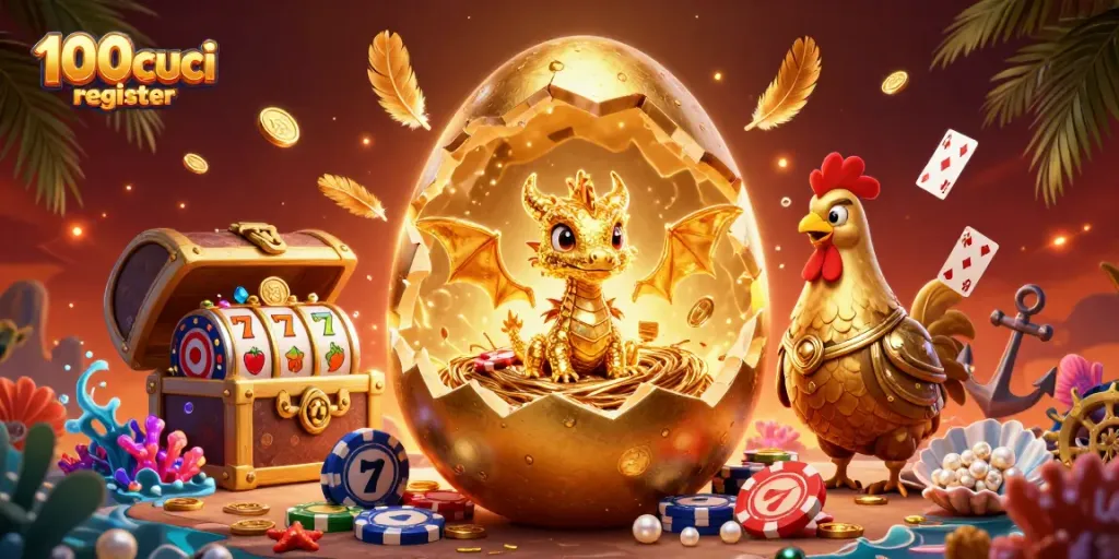 Experience the excitement of the 100cuci register with thrilling poker elements and golden treasures.