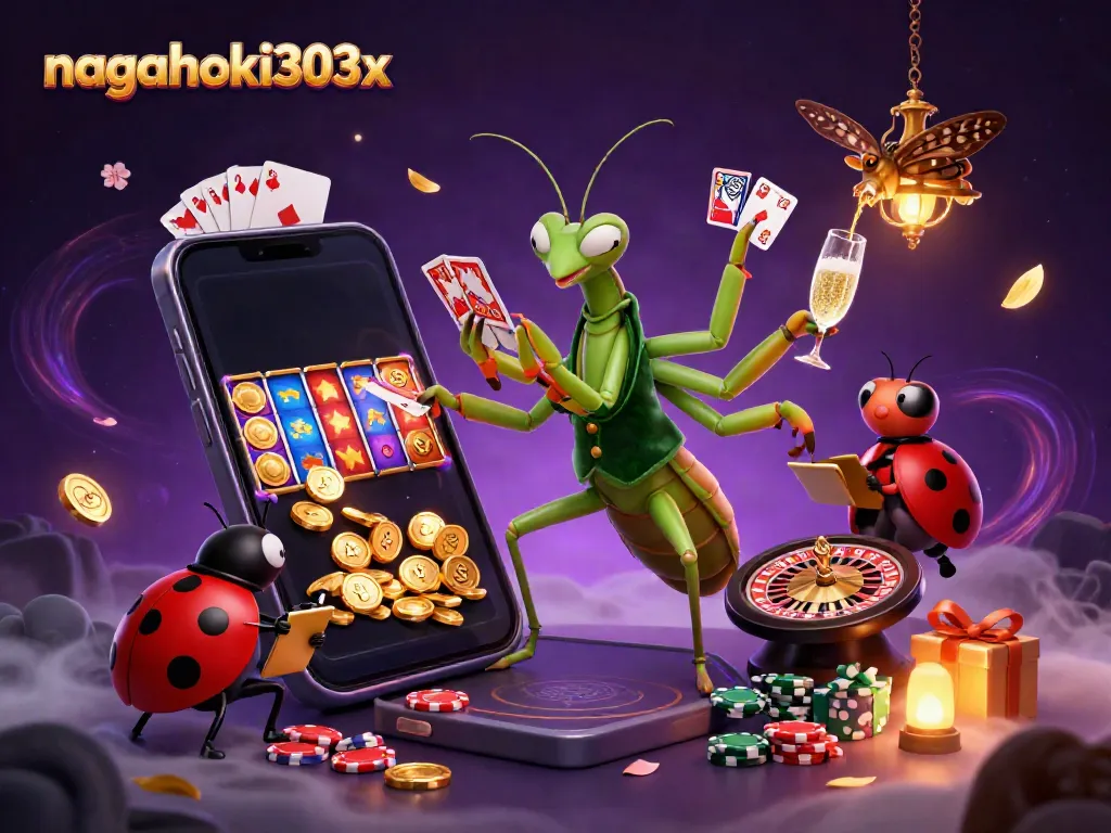 Permainan judi slot menggembirakan di nagahoki303x dengan karakter menyenangkan dalam suasana kasino.
