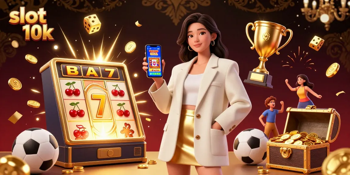 Win big with slot 10k in an exciting casino scene featuring dynamic game elements and vibrant energy.