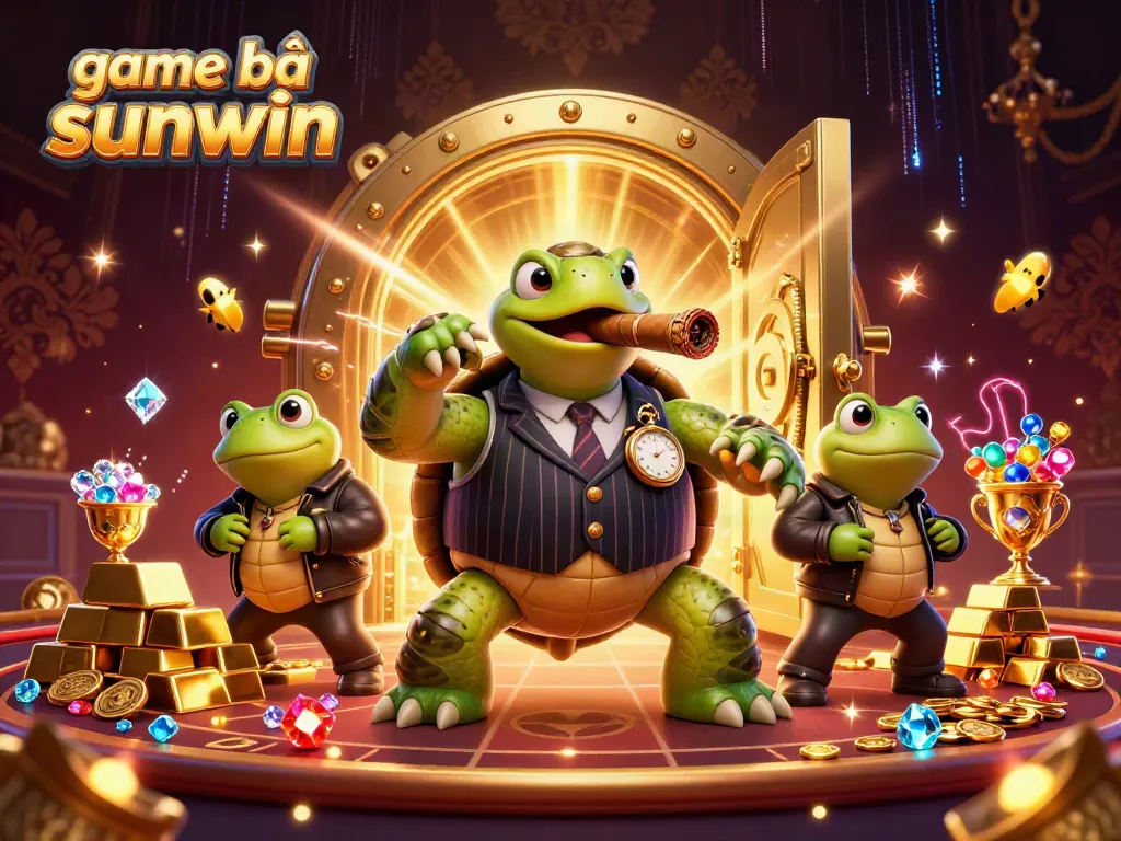 Engaging scene featuring game bài sunwin characters with treasures and jewels in a vibrant casino setting.