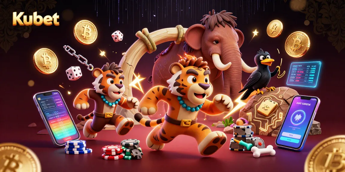 Win exciting games at Kubet in a vibrant prehistoric casino scene.