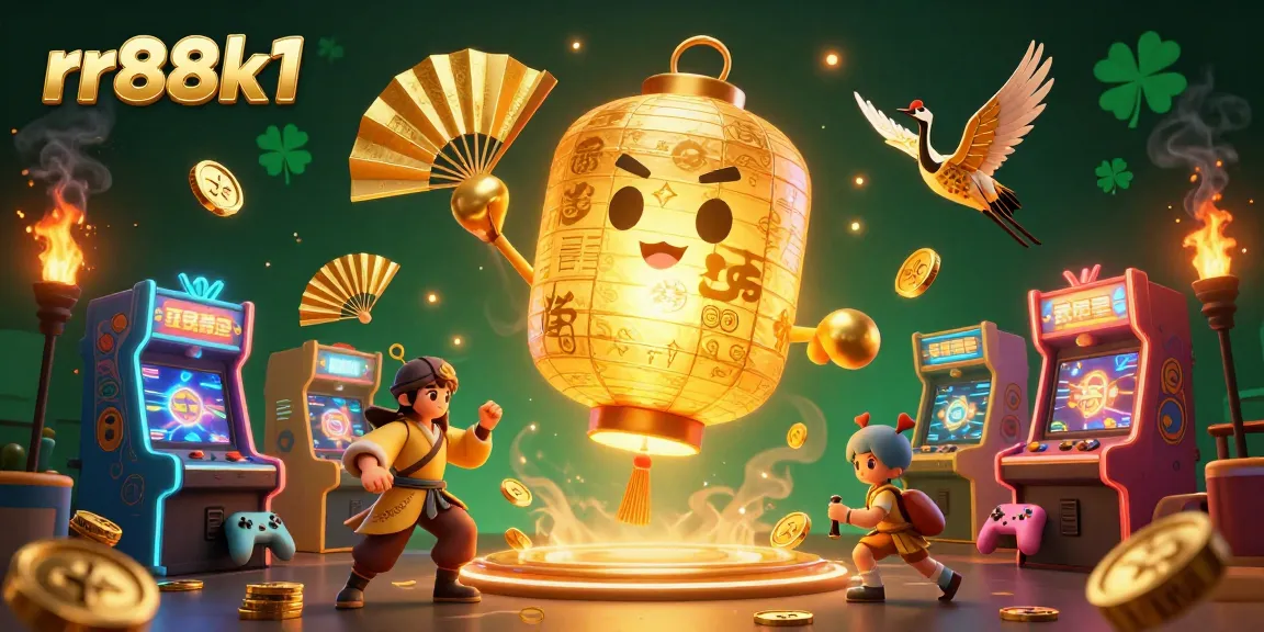 Experience thrilling gaming action at rr88k1 with vibrant 3D elements and lucky symbols in a casino setting.