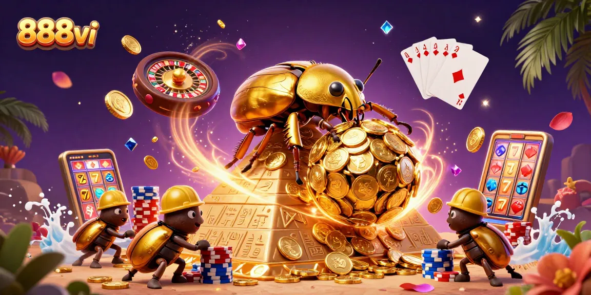 Experience thrilling gameplay at 888vi with golden coins and vibrant casino elements.
