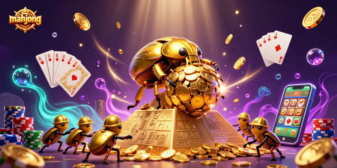 Experience thrilling Mahjong games as golden coins cascade and winnings unfold in this thrilling online casino scene.