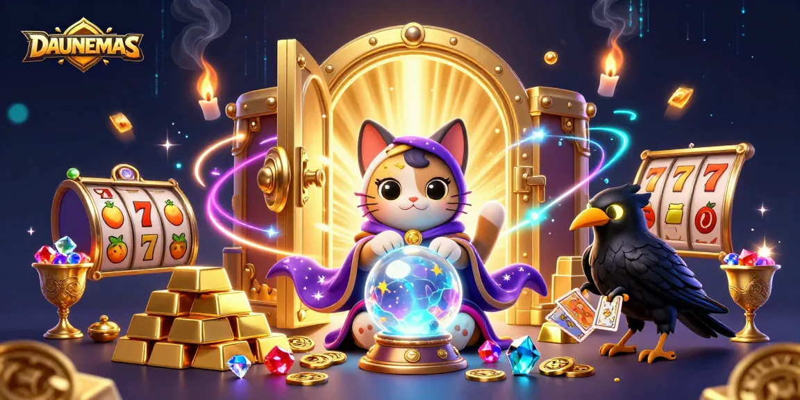 Experience the magic at DAUNEMAS with vibrant slot themes and mystical fortune characters.