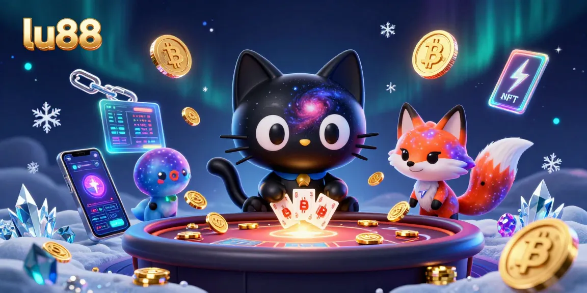 Experience thrilling games at lu88 with vibrant cosmic characters, Bitcoin, and Ethereum elements.