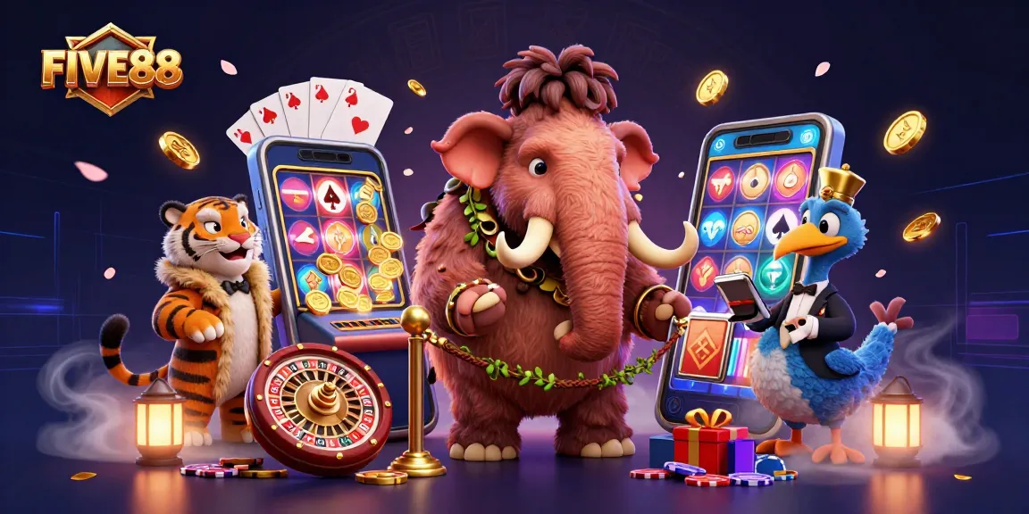 FIVE88 brings excitement with a woolly mammoth bouncer, VIP saber-tooth guest, and game elements