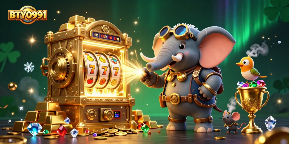Engage with BTY0991's vibrant steampunk casino scene filled with riches and dynamic slot gaming elements.