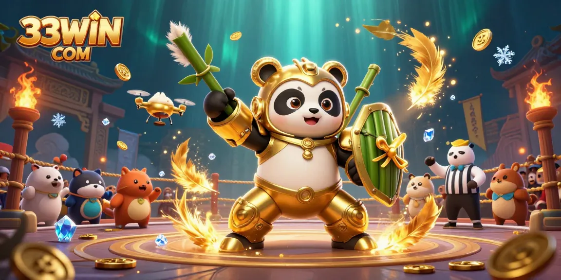 Experience thrilling gameplay at 33WIN COM with our golden panda and exciting casino action.