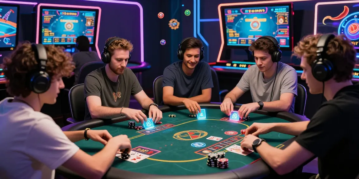 Exciting online gaming atmosphere featuring diverse players at a sunwin virtual casino table.