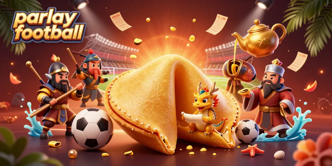 Engage in parlay football betting powered by fortune and strategic insights within an enchanting illustration.